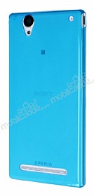 Sony Xperia T2 Ultra Ultra nce effaf Mavi Silikon Klf