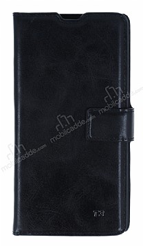 Eiroo Sony Xperia T3 Czdanl Yan Kapakl Siyah Deri Klf