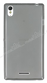 Sony Xperia T3 Ultra nce effaf Siyah Silikon Klf