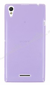 Sony Xperia T3 Ultra nce effaf Mor Silikon Klf