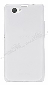 Sony Xperia Z1 Compact Ultra nce effaf Beyaz Silikon Klf