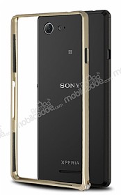 Eiroo Sony Xperia E3 Metal Bumper ereve Gold Klf