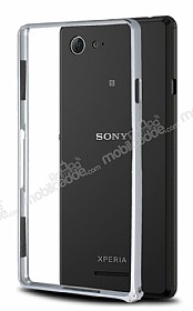Eiroo Sony Xperia E3 Metal Bumper ereve Silver Klf