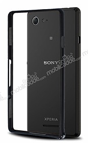 Eiroo Sony Xperia E3 Metal Bumper ereve Siyah Klf