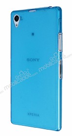 Sony Xperia Z1 Ultra nce effaf Mavi Silikon Klf