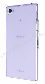 Sony Xperia Z1 Ultra nce effaf Mor Silikon Klf