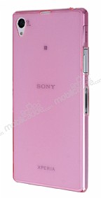 Sony Xperia Z1 Ultra nce effaf Pembe Silikon Klf