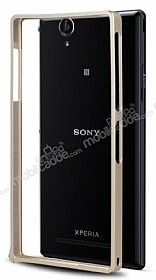 Eiroo Sony Xperia Z2 Gold Metal Bumper ereve Klf