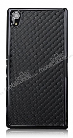 Eiroo Sony Xperia Z2 Karbon Fiber Metal Grnml Siyah Klf