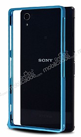 Eiroo Sony Xperia Z2 Mavi Metal Bumper ereve Klf