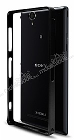 Eiroo Sony Xperia Z2 Siyah Metal Bumper ereve Klf
