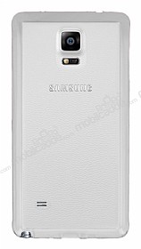 Samsung N9100 Galaxy Note 4 Silikon Kenarl Ultra nce Kristal Beyaz Klf