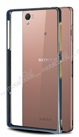 Eiroo Sony Xperia Z3 Gold izgili Round Metal Bumper ereve Fme Klf