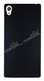 Sony Xperia Z3 Plus Ultra nce Deri Siyah Silikon Klf