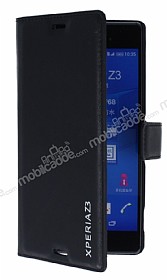 Eiroo Sony Xperia Z3 Standl Czdanl Deri Klf Siyah