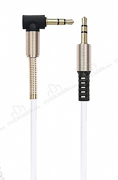 Eiroo Spiral 3.5mm Beyaz Aux Kablo 1m
