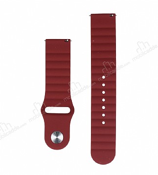 Eiroo Sport2 Samsung Galaxy Watch 3 45 mm Bordo Silikon Kordon