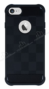 Eiroo Square Shield iPhone 7 Ultra Koruma Siyah Klf