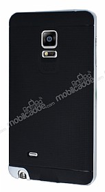Eiroo Stripe Samsung Galaxy Note Edge Silver Kenarl Siyah Silikon Klf
