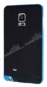 Eiroo Stripe Samsung Galaxy Note Edge Mavi Kenarl Siyah Silikon Klf
