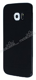 Eiroo Stripe Samsung Galaxy S6 edge Siyah Kenarl Siyah Silikon Klf