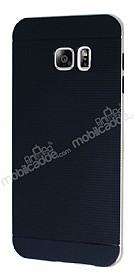 Eiroo Stripe Samsung Galaxy S6 Edge Plus Gold Kenarl Siyah Silikon Klf
