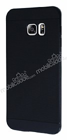 Eiroo Stripe Samsung Galaxy S6 Edge Plus Siyah Kenarl Siyah Silikon Klf