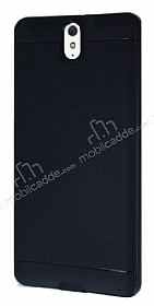 Eiroo Stripe Sony Xperia C5 Ultra Siyah Kenarl Siyah Silikon Klf
