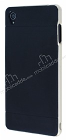 Eiroo Stripe Sony Xperia Z3 Gold Kenarl Siyah Silikon Klf