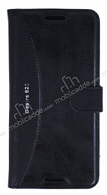 Eiroo Thunder HTC Desire 820 Standl Czdanl Siyah Deri Klf
