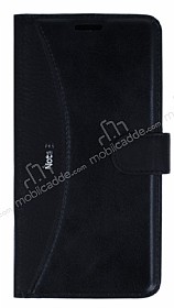 Eiroo Thunder Samsung Galaxy Note 5 Standl Czdanl Siyah Deri Klf