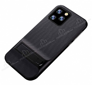 Eiroo Tiger Power iPhone 11 Pro Max Standl Ultra Koruma Siyah Silikon Klf