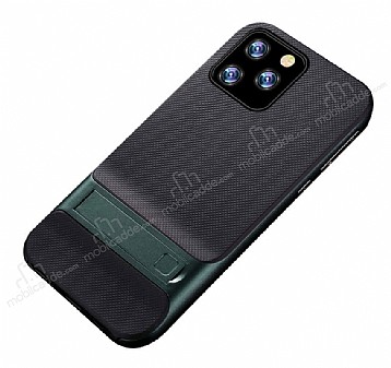 Eiroo Tiger Power iPhone 11 Pro Max Standl Ultra Koruma Yeil Silikon Klf