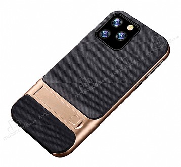 Eiroo Tiger Power iPhone 11 Pro Max Standl Ultra Koruma Gold Silikon Klf