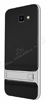Eiroo Tiger Power Samsung Galaxy J4 Plus Standl Ultra Koruma Silver Silikon Klf