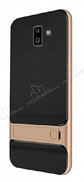 Eiroo Tiger Power Samsung Galaxy J6 Plus Standl Ultra Koruma Gold Silikon Klf