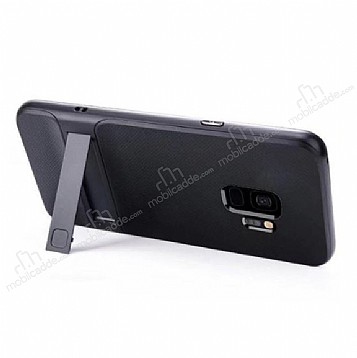 Eiroo Tiger Power Samsung Galaxy S9 Standl Ultra Koruma Siyah Klf