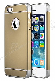 Eiroo Trio Fit iPhone SE / 5 / 5S 3 1 Arada Gold Rubber Klf