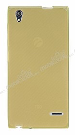 Turkcell T50 Ultra nce effaf Gold Silikon Klf