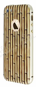 Eiroo Wooden iPhone SE / 5 / 5S Metal Kenarl Bambu Rubber Klf