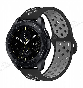 Eiroo Huawei Watch 3 Silikon Siyah-Gri Spor Kordon