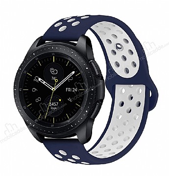 Eiroo Huawei Watch GT2 Pro Silikon Lacivert-Beyaz Spor Kordon