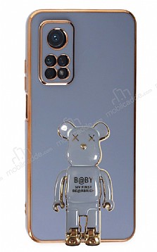 Eiroo Xiaomi Mi 10T Pro Baby Bear Standl Mavi Silikon Klf