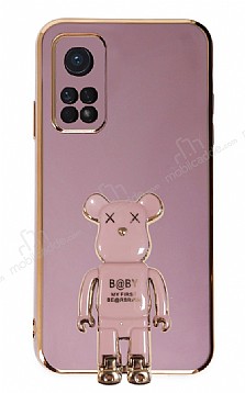 Eiroo Xiaomi Mi 10T Pro Baby Bear Standl Mor Silikon Klf
