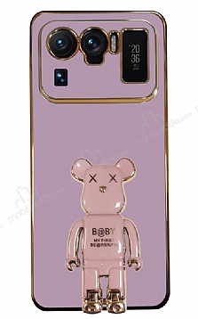 Eiroo Xiaomi Mi 11 Ultra Baby Bear Standl Mor Silikon Klf
