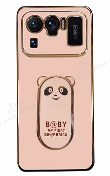 Eiroo Xiaomi Mi 11 Ultra Baby Panda Standl Pembe Silikon Klf