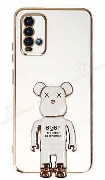 Eiroo Xiaomi Poco M3 Baby Bear Standl Beyaz Silikon Klf