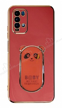 Eiroo Xiaomi Poco M3 Baby Panda Standl Krmz Silikon Klf