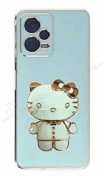 Eiroo Xiaomi Poco X5 5G Aynal Kitty Standl Yeil Silikon Klf