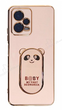 Eiroo Xiaomi Poco X5 5G Baby Panda Standl Pembe Silikon Klf